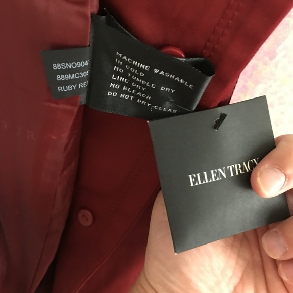 NWT Ellen Tracy Rain Coat - XS - Dark Red! - Picture 7 of 8